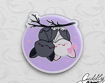 Cuddly bats sleeping fridge magnet