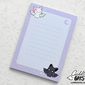 Bloc de notas de murciélagos tiernos