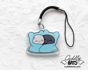 Cuddly Bats blanket hug mini phone charm