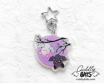 Cuddly Bats hanging acrylic keychain
