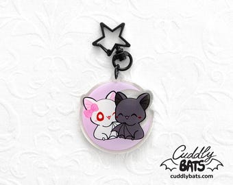 Cuddly Bats Moon hug acrylic keychain