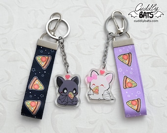 Cuddly Bats pizza keychain
