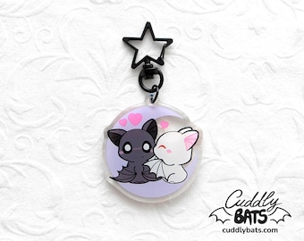 Cuddly Bats Moon kiss acrylic keychain