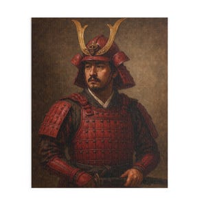 Puzzle, Samurai in vintage authentic armor, Jigsaw Game, Puzzle Set, Mind Game, Entertainment, Stress Relief, Artwork Decor