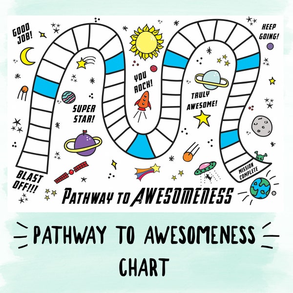 Printable 'Pathway to Awesomeness' Chart - Outer Space