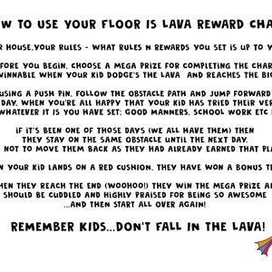 Floor is Lava Printable Reward Chart - Etsy UK