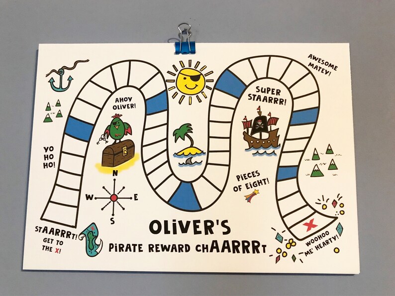 personalised reward chart pirate reward chaarrrt etsy