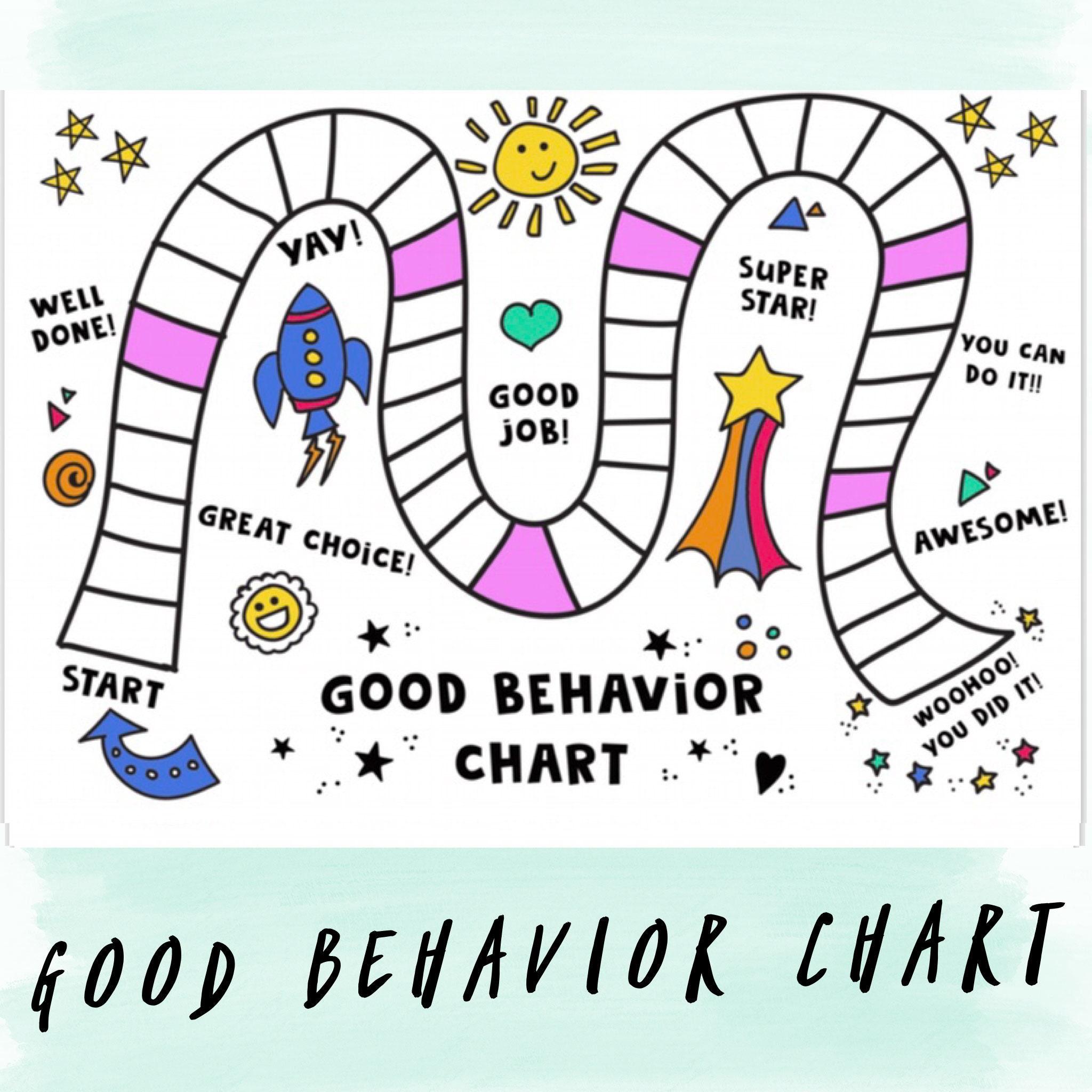 Printable Good Behavior Chart Pink Etsy Printable Good Behavior Chart Pink Etsy