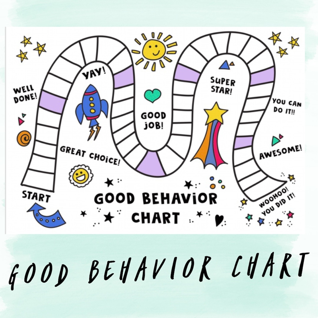 Printable Good Behavior Chart - Purple - Etsy