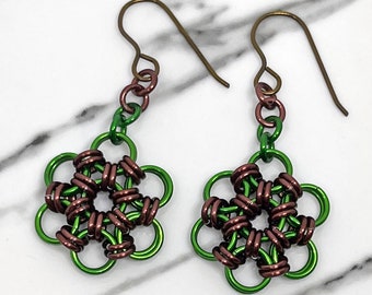 Chainmaille Flower Earrings