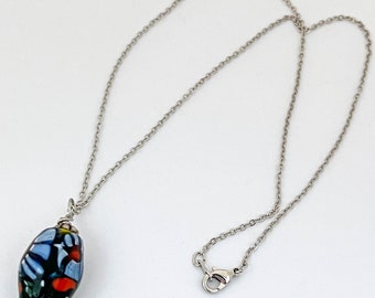 Upcycled Bead Pendant Necklace