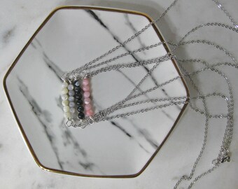 Mother of Pearl Bead Bar Necklace