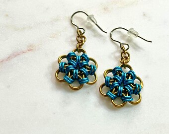 Chainmaille Blumen Ohrringe