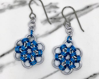 Chainmaille Flower Earrings