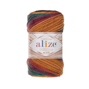 Alize Superlana Klasik Batik, Stricken Garn, häkeln Garn, AcrylGarn, Wolle Garn, weiches Garn, mehrfarbige Garn, Alize Garn, Wintergarn