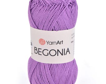 YarnArt Begonia, 100% Mercerized Cotton Yarn, Amigurumi Yarn, Knitting Yarn, Crochet Yarn, Summer Yarn, Accessory Yarn