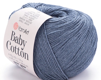 YarnArt Baby Cotton, Amigurumi Yarn, 50% Cotton Yarn, Knitting Yarn, Crochet Yarn, Baby Yarn, Summer Yarn, Soft Yarn, Jeans Yarn