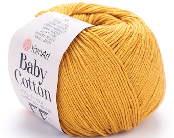 YarnArt Baby Cotton, Amigurumi Yarn, 50% Cotton Yarn, Knitting Yarn, Crochet Yarn, Baby Yarn, Summer Yarn, Soft Yarn, Jeans Yarn