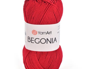 YarnArt Begonia, 100% Mercerized Cotton Yarn, Amigurumi Yarn, Knitting Yarn, Crochet Yarn, Summer Yarn, Accessory Yarn