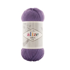 Alize Diva Fine, %100 Microfiber Acrylic Yarn, Silky Effect, Crochet Yarn, Knitting Soft Yarn, Summer Yarn, Bikini Pattern, Amigurumi Yarn