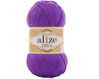 Alize Diva, Alize Diva Silky Effect, % 100 Acrylgarn, Häkelgarn, Strickweiches Garn, Sommergarn Bikini Patern, Alize Diva