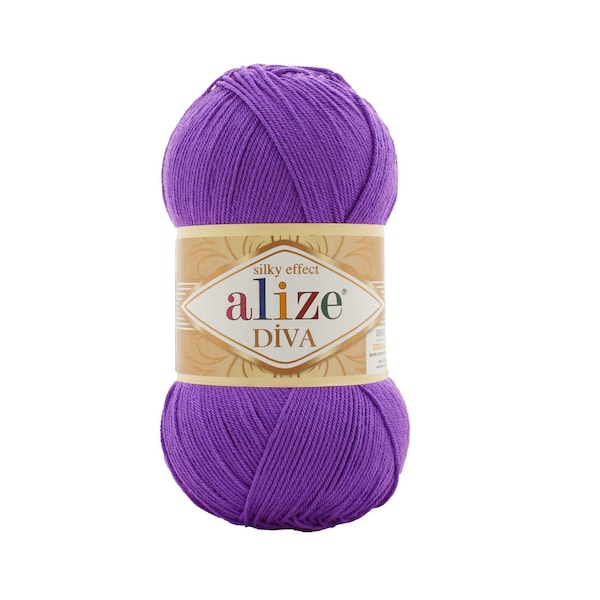 Alize Diva, Alize Diva Silky Effect, %100 Acrylic Yarn, Crochet Yarn, Knitting Soft Yarn, Summer Yarn Bikini Patern, Alize Diva