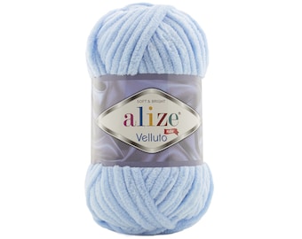 Alize Velluto, Fio Chenille Grosso, Fio para Bebê, Tricô para Bebê, Fio para Cobertor de Bebê, Fio de Veludo Vibrante, Fio de Crochê, Fio Macio para Bebê