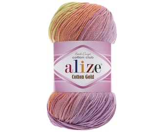 Alize Cotton Gold Batik, Knitting Yarn, Crochet Yarn, Soft Yarn, Acrylic Yarn, Multicolor Yarn, Microfiber Yarn, Cotton Yarn, Turkish Yarn