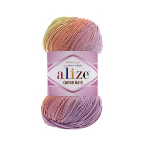 Alize Cotton Gold Batik, Strickgarn, Häkelgarn, Weiches Garn, Acrylgarn, Multicolor Garn, Mikrofaser Garn, Baumwollgarn, Türkisches Garn