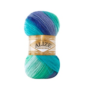 Alize Angora Gold Batik, Wolle Garn, Acrylgarn, Strickgarn, Häkelgarn, Multicolor Garn, Angora Garn