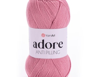 YarnArt Adore, Knitting Yarn, Crochet Yarn, Baby Yarn, Anti-Pilling Yarn, Soft Yarn, 100%Anti-Pilling Acrylic Yarn, High Quality Acrylic