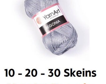10 - 20 - 30 Skeins YarnArt Begonia, Special Price, 100% Mercerized Cotton Yarn, Amigurumi Yarn, Summer Yarn, Free Standart Shipping