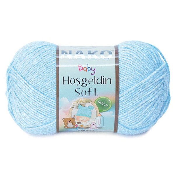 Nako Hosgeldin Soft, Special Yarn for Newborn Babies, Baby Yarn, Natural Yarn, Anti-Allergenic Yarn, Soft Yarn, Bamboo Yarn, Polyamide Yarn