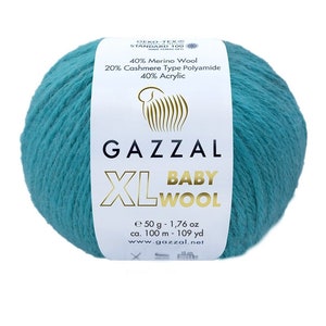 Gazzal Baby Wolle XL, Merinowolle Garn, Polyamid Garn, Häkelgarn, Baby Garn, Gazzal Garn, Strickgarn