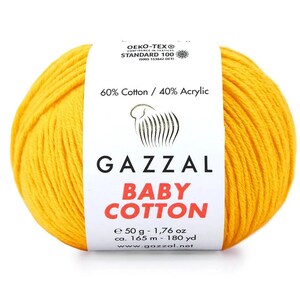 Gazzal Baby Cotton, Cotton Yarn, Knitting Yarn, Crochet Yarn, Baby Yarn, Gazzal Yarn, Hypoallergenic Yarn
