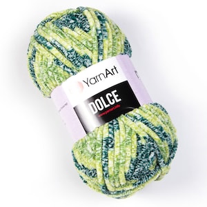 YarnArt Dolce, Samtgarn, Babygarn, Multicolor Garn, Amigurumi Garn, Plüschgarn, Ganz Weiches Garn, 100% Micro Polyester Garn