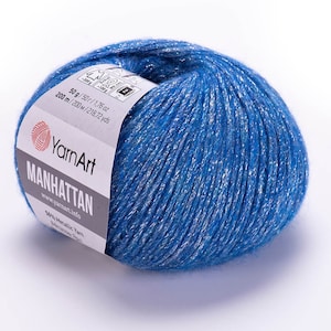 YarnArt Manhattan, Sparkle Yarn, Metallic Yarn, Glittery Yarn, Shiny Yarn, Bright Yarn, Acrylic Yarn, Viscose Yarn, Winter Yarn, Shawl Yarn