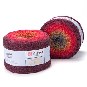YarnArt Flowers Alpaca, Alpaca Garen, Batik Garen, Breigaren, Acryl garen, Zacht garen, Veelkleurig garen, Gradient Shawl Garen, Jurk garen