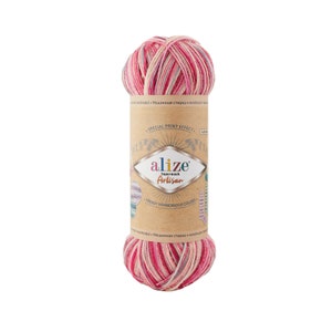 Alize Superwash Artisan, Sockenwolle, Sockenwolle, Batikgarn, Socken gestrickt, Spezieller Druck Effekt