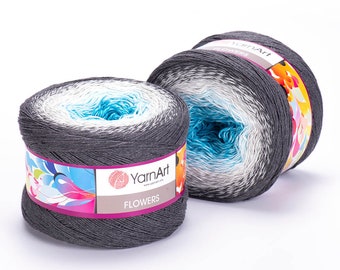 YarnArt Flowers, Batik Yarn, Knitting Yarn, Cotton Yarn, Premium Acrylic Yarn, Soft Yarn, Multicolour Yarn, Shawl Yarn, Dress Yarn
