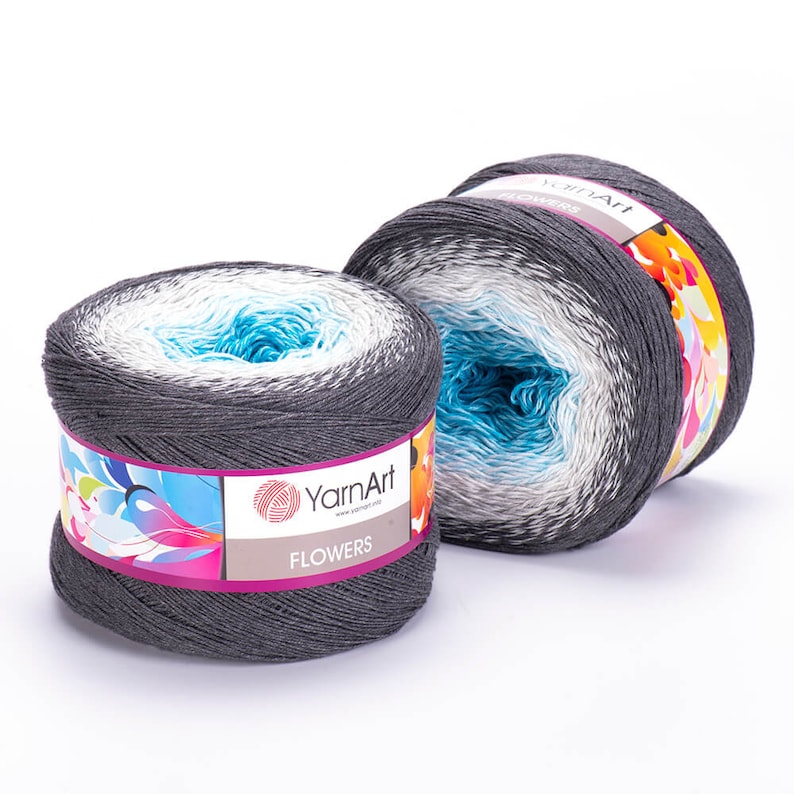 YarnArt Flowers, Batik Yarn, Knitting Yarn, Cotton Yarn, Premium Acrylic Yarn, Soft Yarn, Multicolour Yarn, Shawl Yarn, Dress Yarn image 1