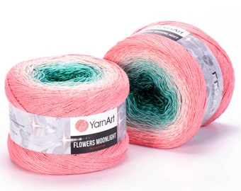 YarnArt Flowers Moonlight, Batik Yarn, Glittery Yarn, Metallic Yarn, Knitting Yarn, Multicolour Yarn, Shawl Yarn, Cake Yarn