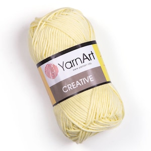 YarnArt Creative, Hypoallergenic Yarn, %100 Cotton Yarn, Summer Yarn, Knitting Yarn, Soft Yarn, Organic Yarn, Crochet Yarn, Yarnart