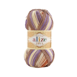 Alize Diva Batik, Knitting Yarn, Crochet Yarn, Soft Yarn, Acrylic Yarn, Summer Yarn, Microfiber Yarn, Lace Yarn, Bikini Pattern