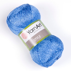 YarnArt Style, Glittery Yarn, Viscose Yarn, Cotton Yarn, Shiny Yarn, Sparkling Yarn, Shawl Yarn, Knitting Yarn, Summer Yarn, Blouse Yarn
