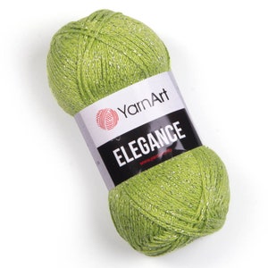 YarnArt Elegance, Glittery Yarn, Metallic Shiny Yarn, Cotton Knitting Yarn, Summer Yarn, Crochet Yarn, Yarnart Eelegance,