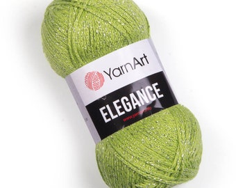 YarnArt Elegance, Glittery Yarn, Metallic Shiny Yarn, Cotton Knitting Yarn, Summer Yarn, Crochet Yarn, Yarnart Eelegance,