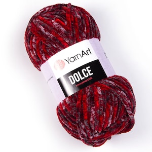 YarnArt Dolce, Samtgarn, Babygarn, Multicolor Garn, Amigurumi Garn, Plüschgarn, Ganz Weiches Garn, 100% Micro Polyester Garn