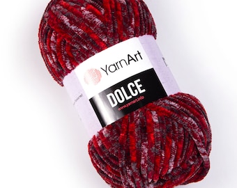 YarnArt Dolce, Velvet Yarn, Baby Yarn, Multicolor Yarn, Amigurumi Yarn, Plush Yarn, Blanket Yarn, Very Softy Yarn, 100% Micro Polyester Yarn