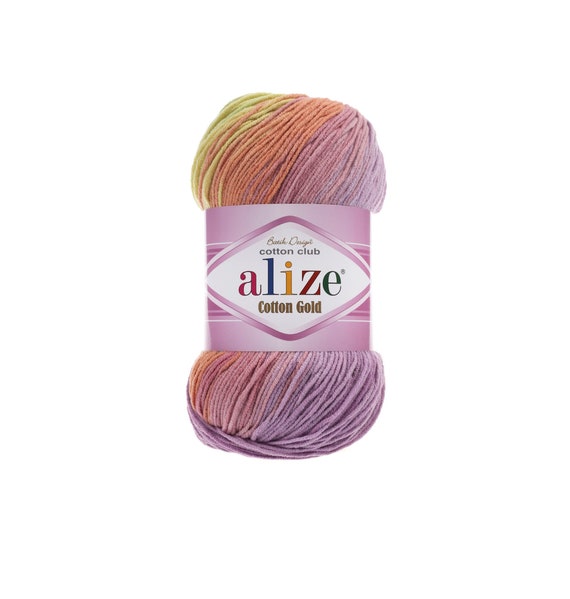 Alize Cotton Gold Batik Yarn, 55% Cotton 45 Acrylic, 100 Grams, 330meters,  Multicolor Yarn, Yarn Amigurumi, Yarn Animal, Yarn Art 